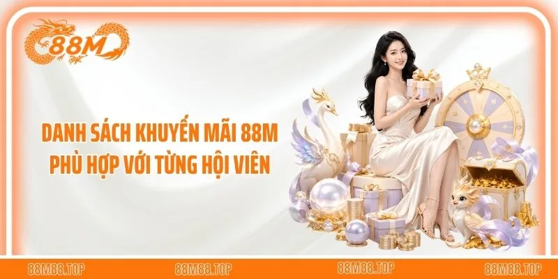 Danh sách khuyến mãi 88M phù hợp với từng hội viên